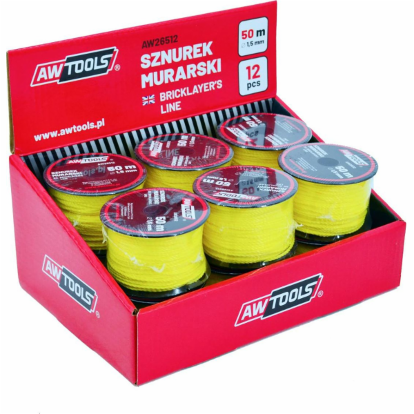 AWTools ZDĚNÁ ŘETĚNA 50m / 1,5mm 12ks. AW26512