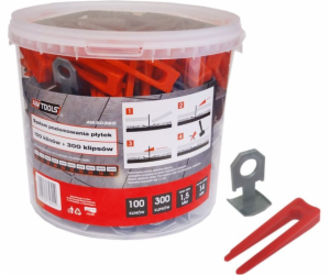 AWTools Systém vyrovnávání dlaždic 7-14mm klíny 100ks + k...