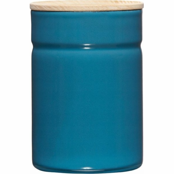 Riess  - Kuchyňská nádoba s dřevěným víkem 0,5l Silent Blue