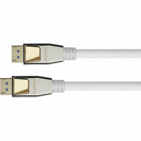 PYTHON  DisplayPort 2.0 kabel Nylongeflecht weiß 0,5m