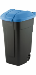 CURVER WASTE BIN BLACK 110L /LID BLUE