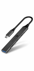 CONNECT IT USB-C hub, (1xUSB-A 3.0, 3xUSB-A 2.0), externí, ANTRACITOVÝ