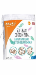 Dětské jednorázové bavlněné tampony Akuku 9x11 cm 60 ks