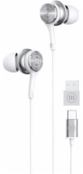 Kabelová sluchátka Maxell XC1 USB-C s adaptérem USB-A bílá