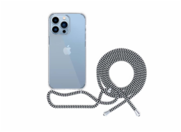 EPICO transparentní kryt se šňůrkou pro iPhone 13 Pro Max - černo-bílá