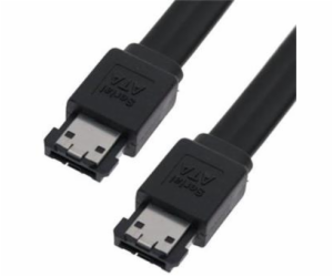 PremiumCord Kabel eSATA-eSATA, 50 cm,stíněný,černý