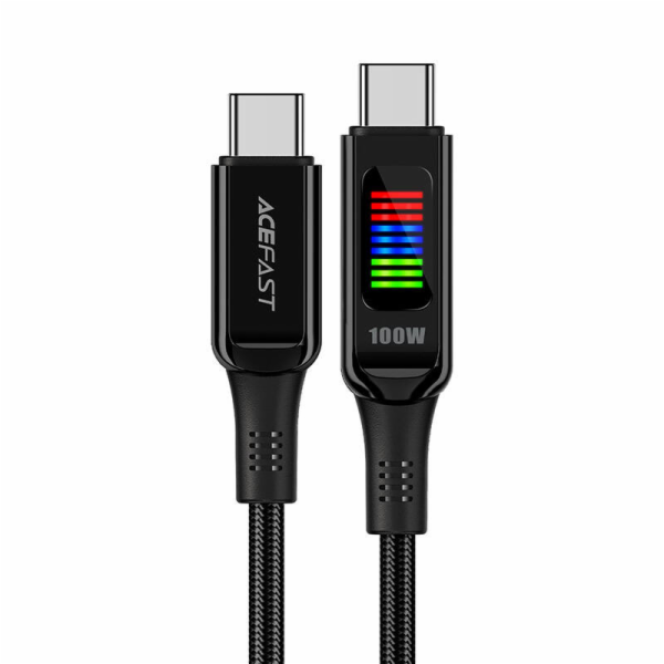 USB-C to USB-C cable Acefast C7-03 1.2m, with display (bl...