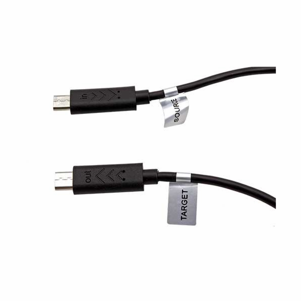 Kabel PremiumCord microUSB - microUSB M/M OTG 0,3m, černý