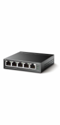 Switch TP-Link TL-SG1005LP 5x GLAN, 4xPoE+, 41W, dosah 250m, kov
