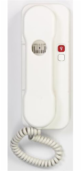 Domácí telefon Tesla DT 85 s bzučákem a 1 tlačítkem el. zámku, bílá