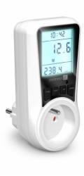CONNECT IT PowerMeter Pro měřič spotřeby el. energie, podsvícený LED display, dětská pojistka