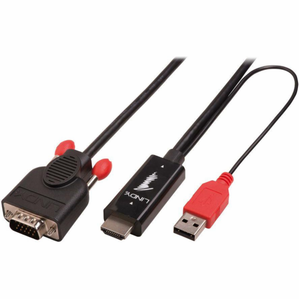 Lindy HDMI kabel – D-Sub (VGA) + USB-A 3m černý (41457)