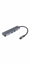 FIXED HUB Mini pro notebooky a tablety, 5-portový hliníkový, šedý 100001740418