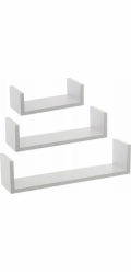 Sada nástěnných polic, 3 ks., bílá