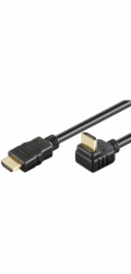 PremiumCord HDMI High Speed+Ethernet kabel, zlacený zahnutý konektor 270° 2m