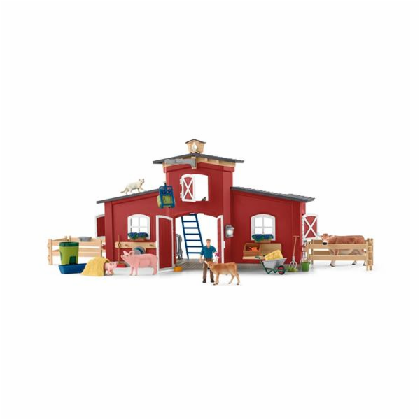 Schleich Farm World Velká farma se zvířaty a doplňky, bud...