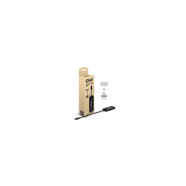 Club3D hub MST USB-C na 3xDisplayPort, Single: 8K30Hz, Tr...