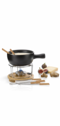 Sýrové fondue NATURA keramika, nerez, chrom, dřevo KL-61306