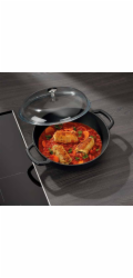 Hluboká pánev litinová CALIDO 28 cm 3,8l černá KL-12466