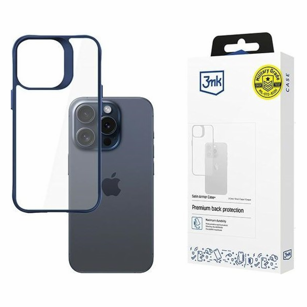 3mk Satin Armor Case+ Blue pro Apple iPhone 15 Pro Max