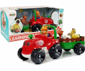 Štíhlý sportovní traktor s přívěsem, zvířata pro miminka,...