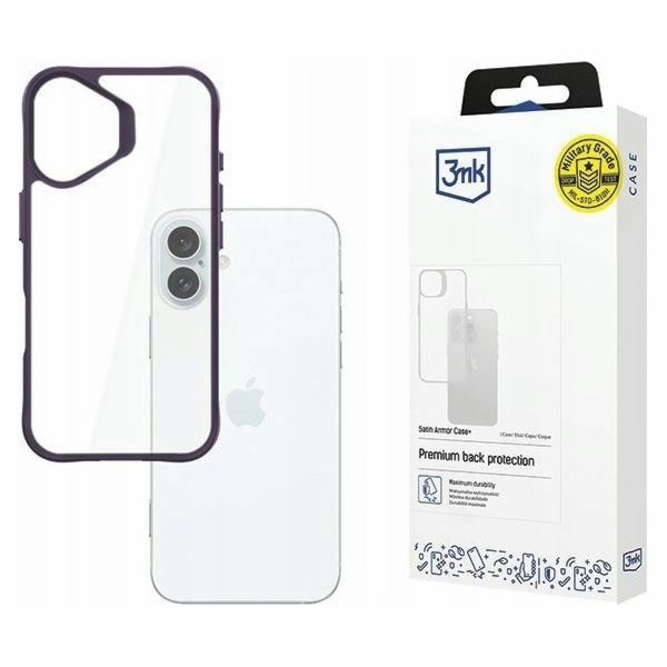 3mk Satin Armor Case+ Purple pro Apple iPhone 16 Plus
