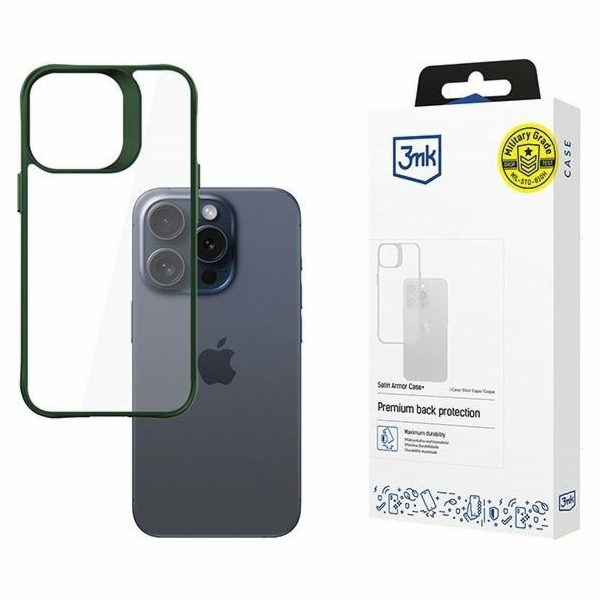 3mk Satin Armor Case+ Green pro Apple iPhone 15 Pro Max