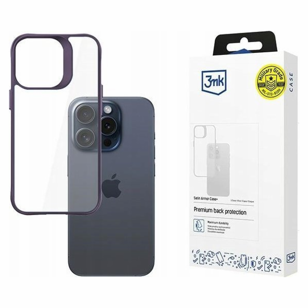 3mk Satin Armor Case+ Purple pro Apple iPhone 15 Pro