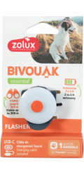 ZOLUX Bivouak Svítící přívěsek na obojek LED USB modrý – adresa pro psa -  8,9x3,7x1,9 cm
