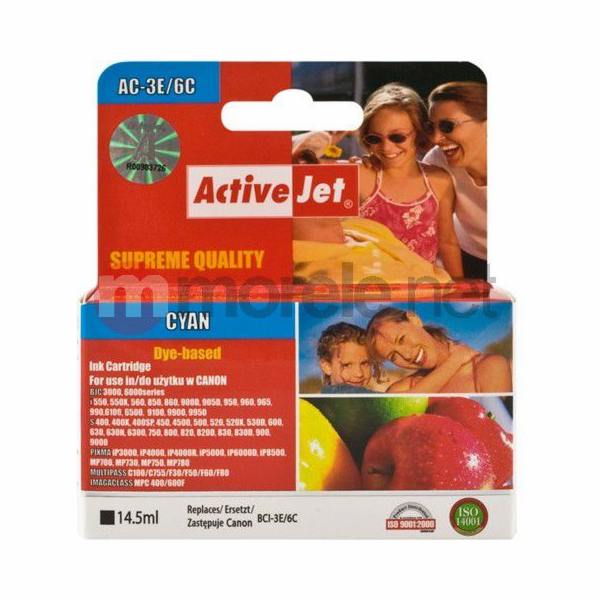 Activejet inkoust AC-3e/6CN / BCI-3eC / BCI-6C inkoust (a...