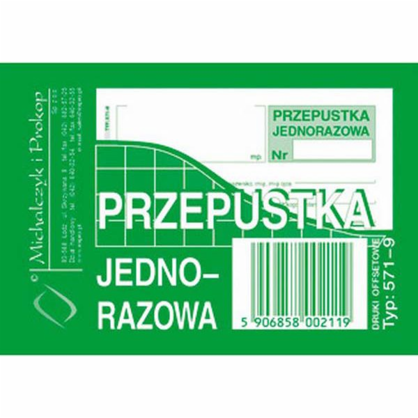 Michalczyk & Prokop D JEDNORÁZOVÝ PRŮKAZ A7 571-9 - 571-9