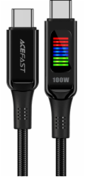 USB-C to USB-C cable Acefast C7-03 1.2m, with display (black)