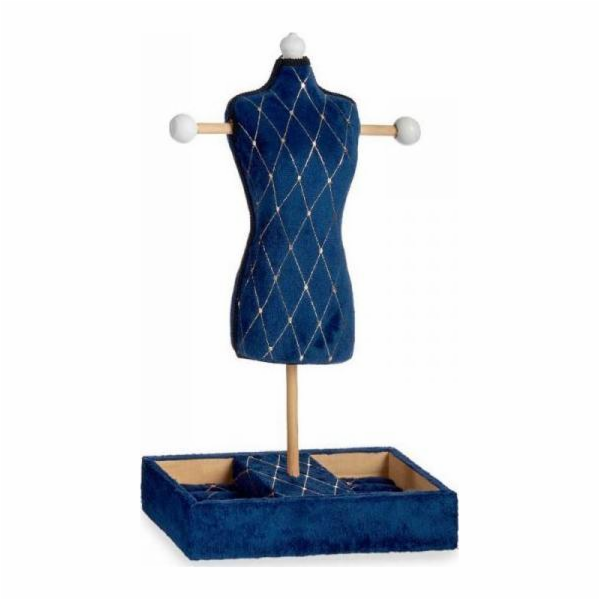 Dárkový dekorační box na nohách Blue Rhombus Velvet Wood ...