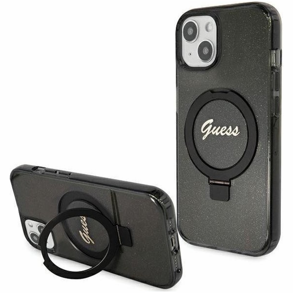 Guess GUHMP15SHRSGSK iPhone 15 6.1 černo/černé pevné pouz...