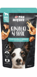 PAN MIESKO Kousky v omáčce Vepřové maso s divočákem - velmi chutná smetana pro psy - 150g