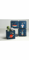 Storage Solutions Police na hračky s kontejnery Vesmírná mise, 68 x 35 x 70 cm
