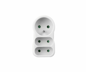 Konnoc DX-FZB rozbočka 1x kulatá zásuvka + 2x plochá zásuvka