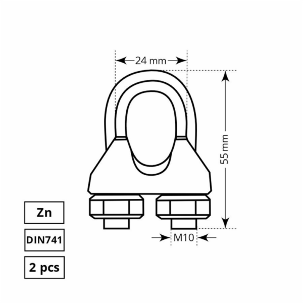 Lanová svorka Haushalt, ZN, 2DD, 13 mm