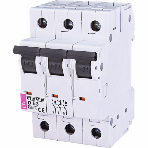 Eti-Polam Jistič 3P D 63A 6kA AC ETIMAT10 (002155722)