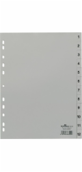 Oddělovače odolného pořadače, šedé A4, 1-12 stran