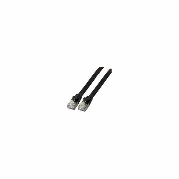 EFB Flat RJ45 U/FTP patch kabel, kat. 6A, PVC, 0,5 m, čer...