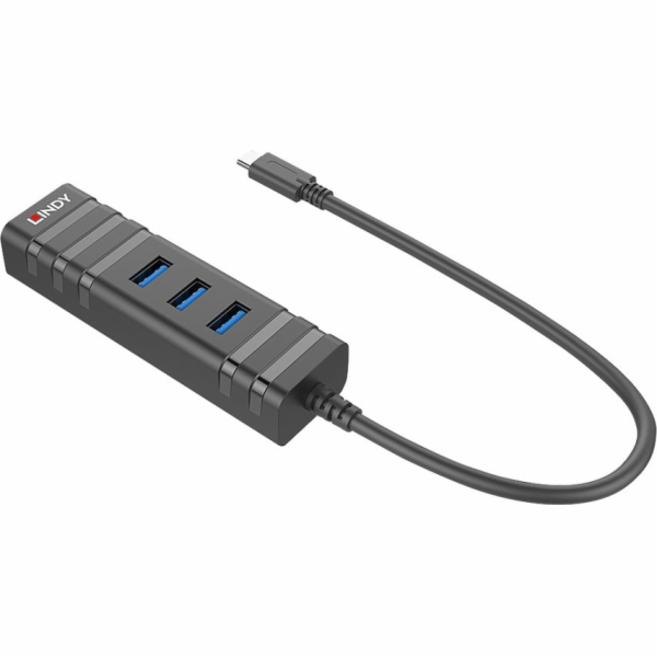 Lindy USB HUB 1x RJ-45 + 3x USB-A 3.0 (43249)