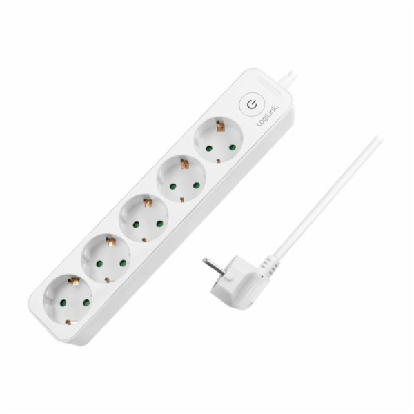 LogiLink Prodlužovací kabel LogiLink, 5 zásuvek, 1,5 m, bílá