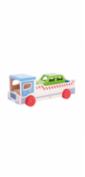 Bigjigs Toys Dřevěné odtahové auto s osobním autem