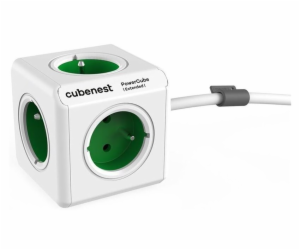 Cubenest Powercube Extended, 5× zásuvka, 1,5 m,  bílá/zel...
