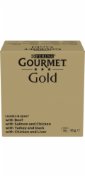 PURINA GOURMET GOLD Kousky v omáčce Mix 4 Flavors - mokré krmivo pro kočky - 96x85g