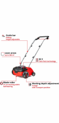 Einhell akumulátorový vertikutátor GC-SC 36/31 Li-Solo, 36Volt (2x18V)