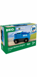 Nákladní lokomotiva BRIO World Blue s baterií, autíčko