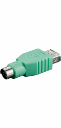Goobay USB 2.0 adaptér, USB-A samice > Mini-DIN 6-samec (PS/2) (zelený)
