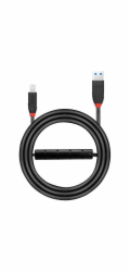 Lindy USB 3.2 Gen 1 aktivní kabel Slim, USB-A samec na USB-B samec (černý, 10 metrů)